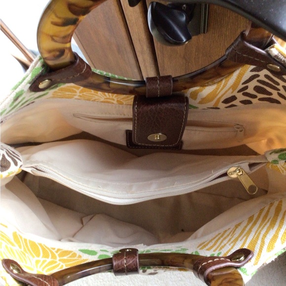 Relic tortoise shell handle canvas handbag - Picture 8 of 9